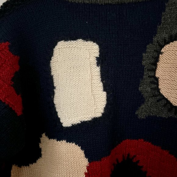 100% Wool knit Abstract Sweater Womens M/L - Picture 7 of 7